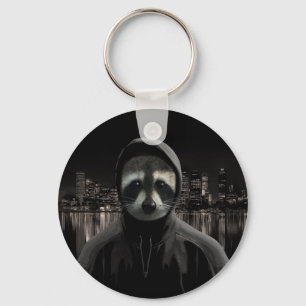 Gangsta raccoon nyckelring