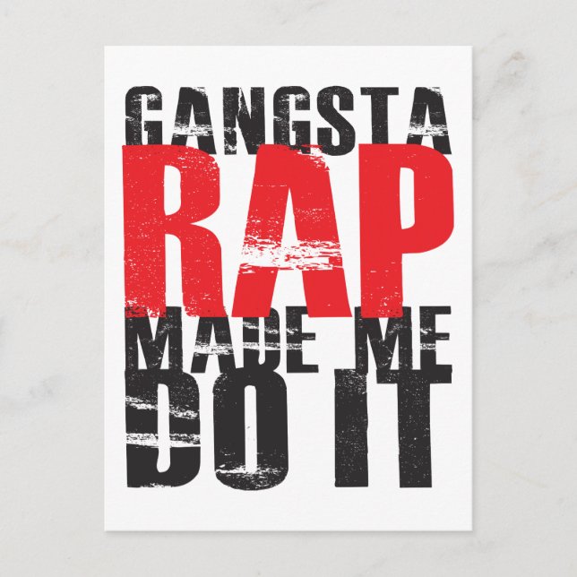 Gangsta Rap fick mig att göra det - svart Vykort (Framsida)