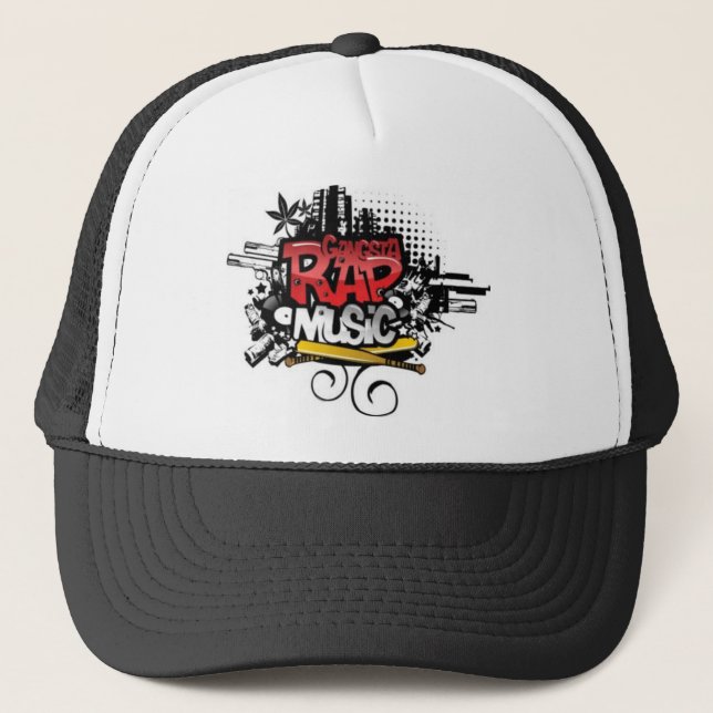 GANGSTA RAP MUSIC - Kappe Cap Mütze Basecap Caps Keps (Framsida)