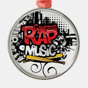 Gangsta rappar musik julgransprydnad metall