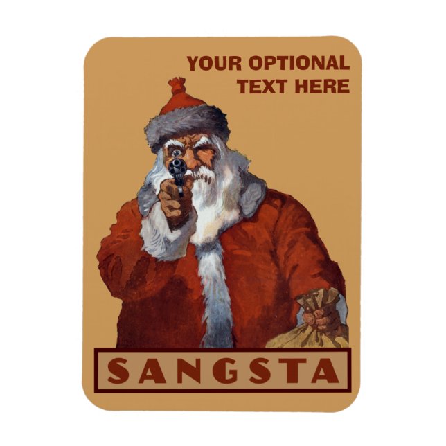 Gangsta Santa anpassningsbar magnet (Vertikal)