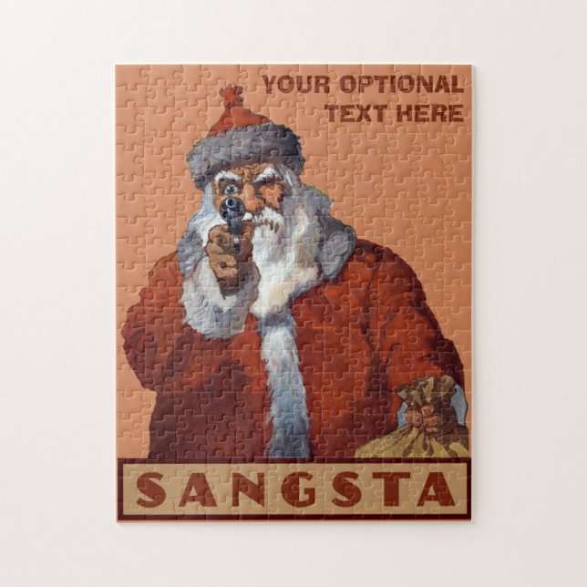 Gangsta Santa anpassningsbar puzzle Pussel (Vertikal)