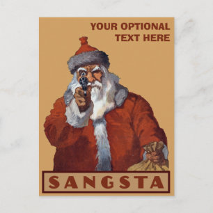 Gangsta Santa anpassningsbar vycard Helg Vykort