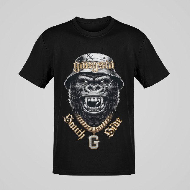 Gangsta South Side Gorilla Laughing Hardcore Stil T Shirt (Skapare uppladdad)