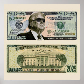 Gangsta Trump 2025 Dollarsedel Poster