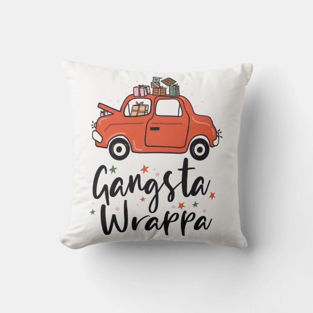 Gangsta Wrappa Den fantastiska julen Kudde (Framsida)