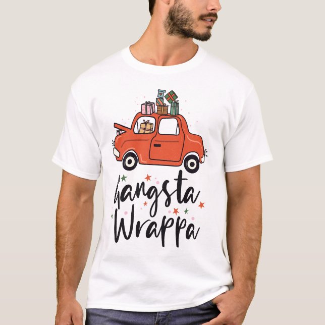Gangsta Wrappa Den fantastiska julen T Shirt (Framsida)