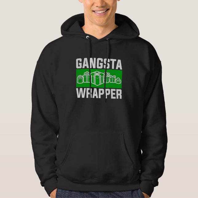 Gangsta Wrapper  Christmas Clothing for Men and F Hoodie (Framsida)