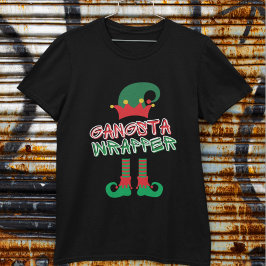 Gangsta Wrapper Elf Ben Red Grönt Funny Julafton T Shirt