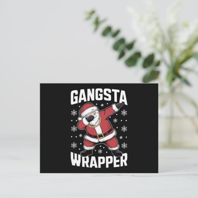Gangsta Wrapper Funny Dabbing jultomten Helg Vykort (Stående Fram)