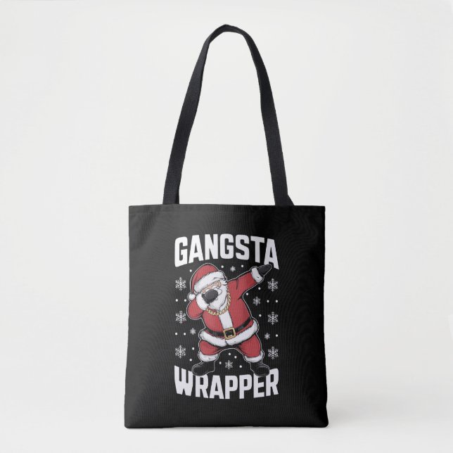 Gangsta Wrapper Funny Dabbing jultomten Tygkasse (Framsida)