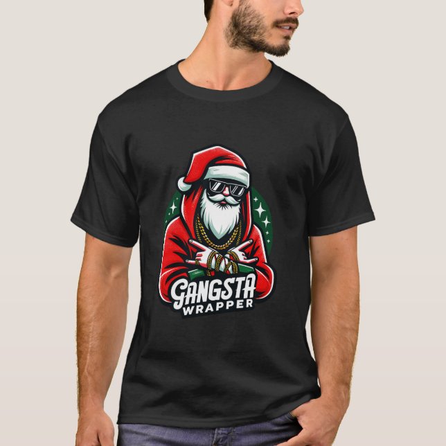 Gangsta Wrapper Funny juljul Julafton T Shirt (Framsida)