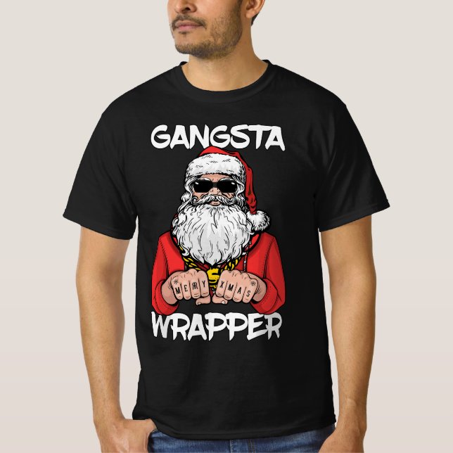 Gangsta Wrapper Funny juljul T Shirt (Framsida)