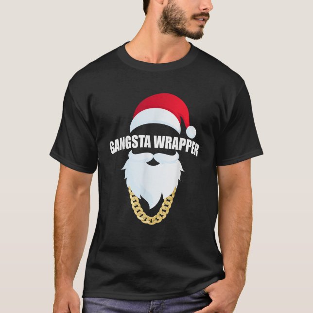 Gangsta Wrapper Funny jultomt Shirt T Shirt (Framsida)
