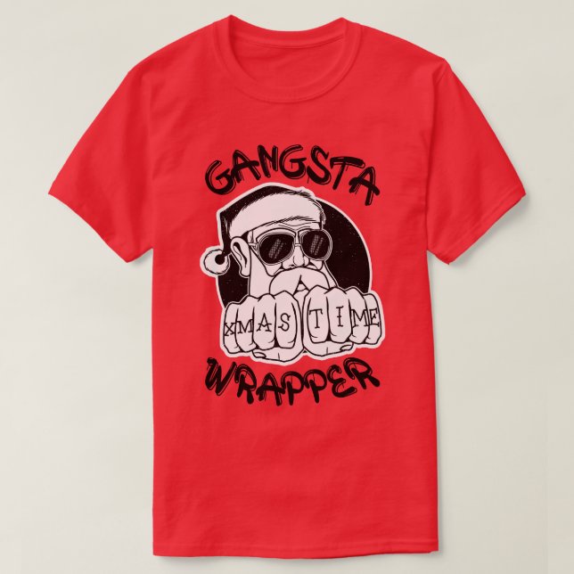 Gangsta Wrapper Funny Jultomten Gangster (Light) T Shirt (Design framsida)