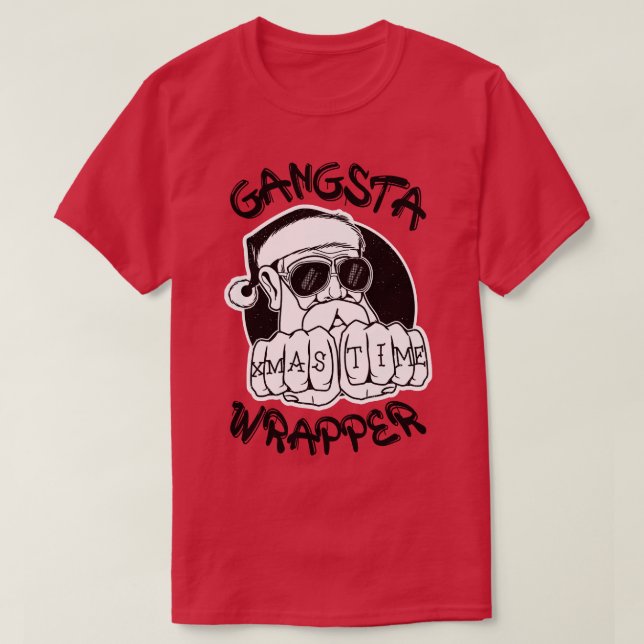 Gangsta Wrapper Funny Jultomten Gangster (Light) T Shirt (Design framsida)