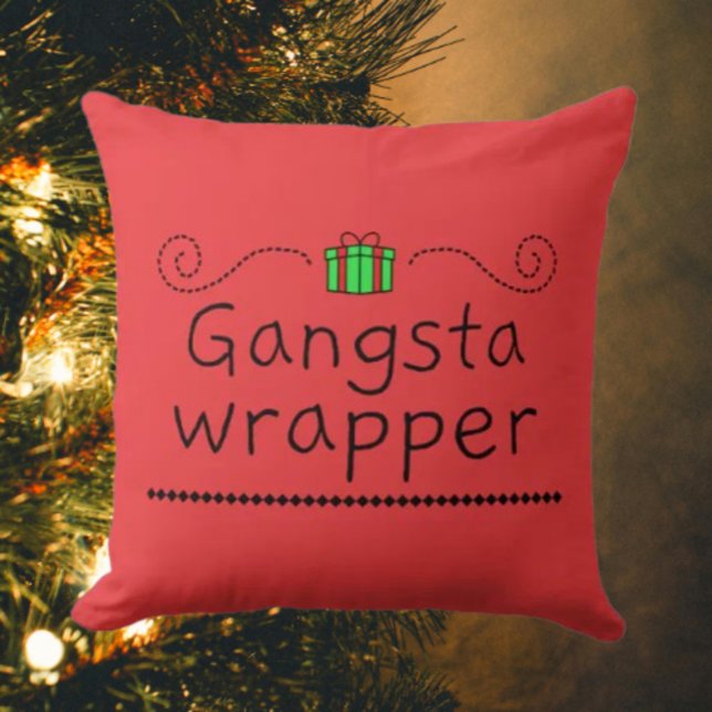 Gangsta Wrapper Holiday Kuddcover Kudde (Skapare uppladdad)