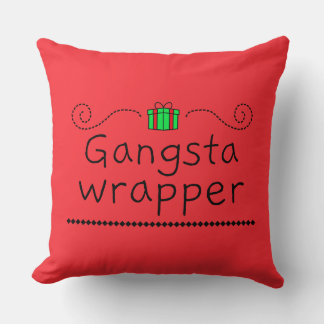 Gangsta Wrapper Holiday Throw Pillow Kudde