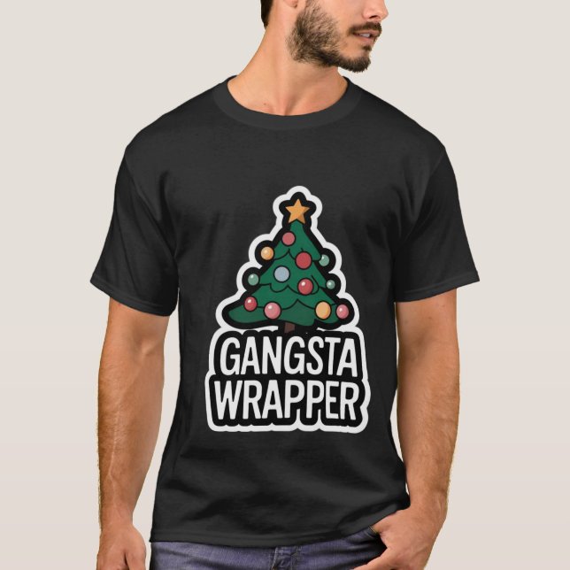 Gangsta Wrapper-juldesign T Shirt (Framsida)