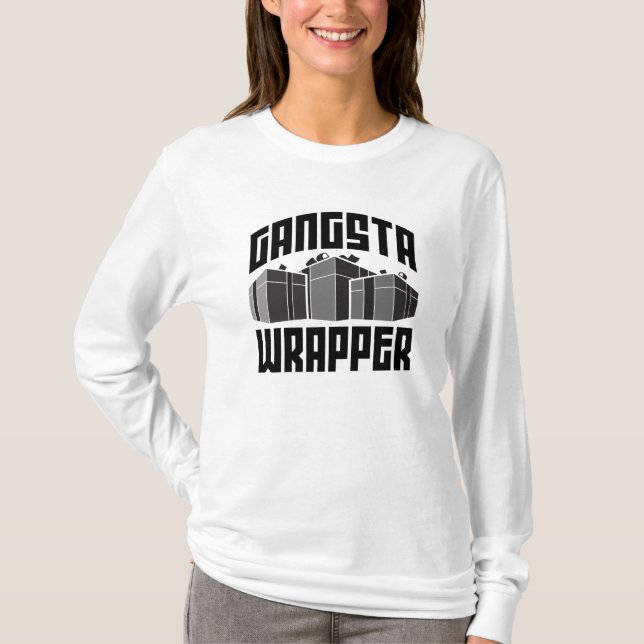 Gangsta Wrapper-julen Helgdag Presenter T Shirt (Framsida)