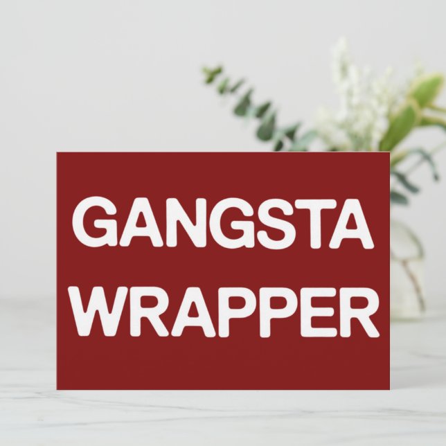 Gangsta Wrapper Rolig julmatchande familj Julkort (Stående Fram)