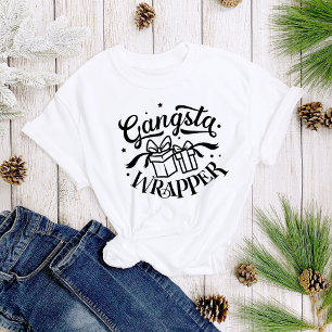 Gangsta Wrapper Roligt Kute Jul Kvinnor i T Shirt