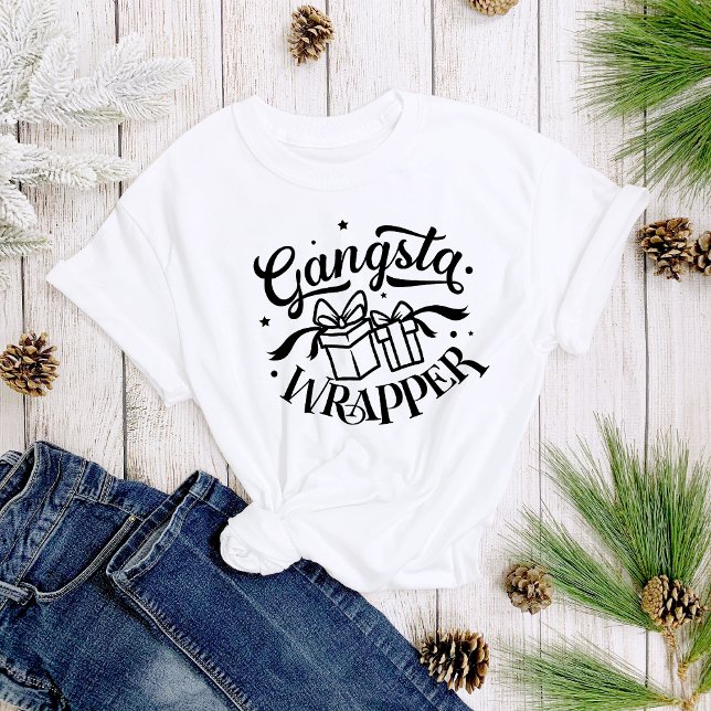 Gangsta Wrapper Roligt Kute Jul Kvinnor i  T Shirt (Skapare uppladdad)