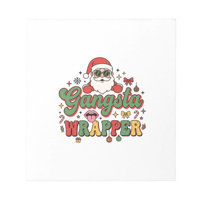 Gangsta Wrapper Santa jul Anteckningsblock (Framsida)