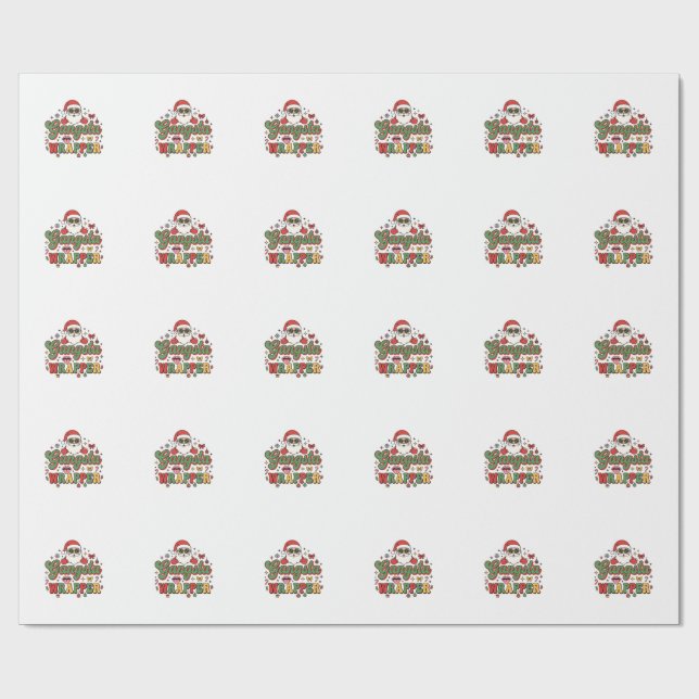 Gangsta Wrapper Santa jul Presentpapper (Platt)