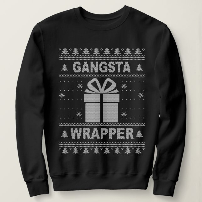 Gangsta Wrapper Ugly jul Sweater. T Shirt (Design framsida)