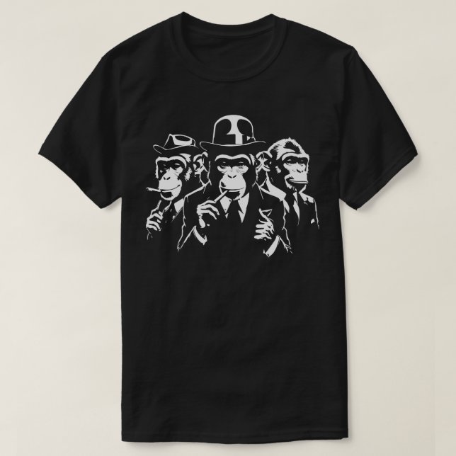 gangstapor i kostym som röker cigarrer t shirt (Design framsida)