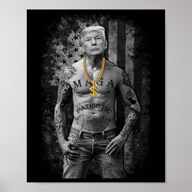 Gangster Anti Liberal Pro Trump Republican Premium Poster (Framsidan)