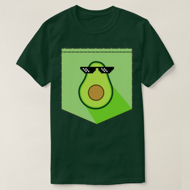 Gangster avocado med fickglas t shirt (Design framsida)