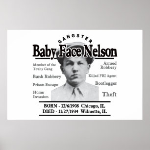 Gangster Baby Ansikte Nelson Poster