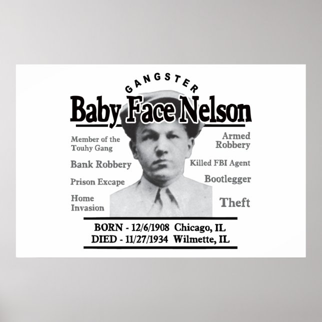 Gangster Baby Ansikte Nelson Poster (Framsidan)