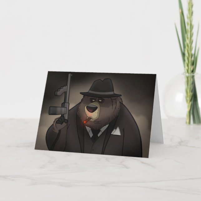 Gangster Bear Card Kort (Framsida)