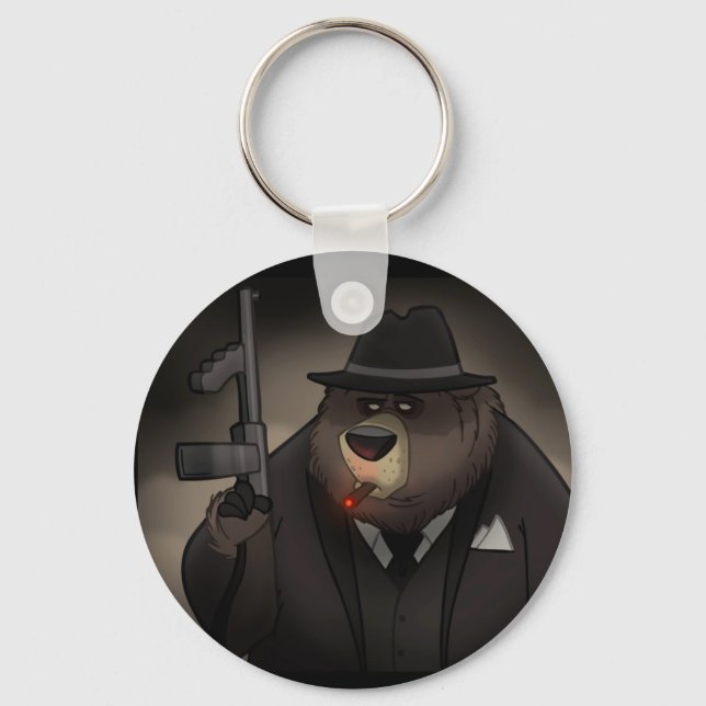 Gangster Bear Keychain Nyckelring (Framsida)