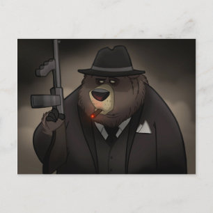 Gangster Bear-vykort Vykort