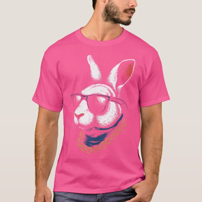 Gangster Bunny med solglasögon Coola Hip-Skutt Rap T Shirt (Framsida)