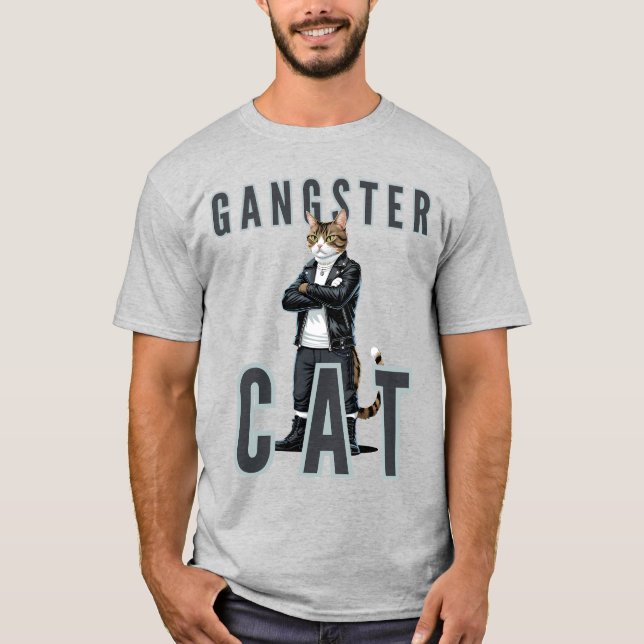 Gangster Cat Bad Boy T Shirt (Framsida)