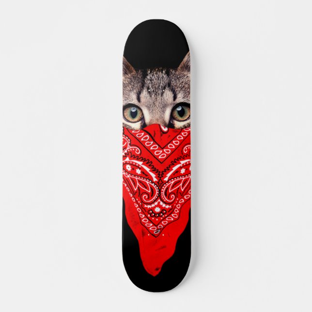 Gangster cat-huva mini skateboard bräda 18,5 cm (Framsida)