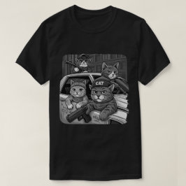 Gangster Cat Street Art Design - Funny Urban Cat T Shirt