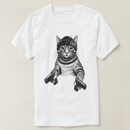 Gangster Cat Tattoo Art | Cool Streetwear Kitty T Shirt