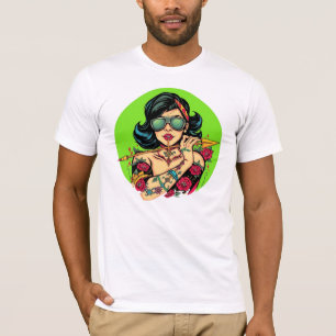 Gangster Drottning Tatovering Konst – Badass Kvinn T Shirt