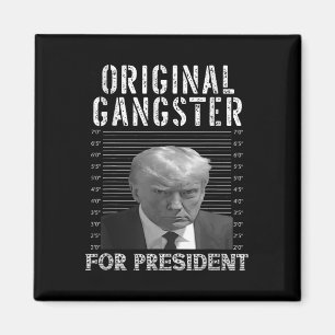 Gangster för president Donald Trump 2024 Patriotic Magnet