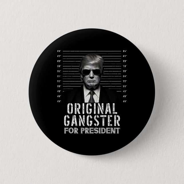 Gangster för president Donald Trump Mugshot Knapp (Framsida)