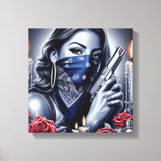 Gangster Girl Hip hop chicano art Design Canvastryck