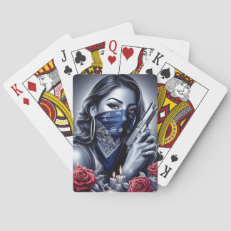 Gangster Girl Hip hop chicano art Design Casinokort