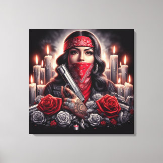Gangster Girl Hip hop chicano art-grafik Canvastryck