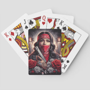 Gangster Girl Hip hop chicano art-grafik Casinokort